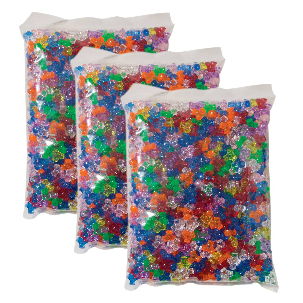Creativity Street® Colorful Tri-Beads, 3 Packs of 1,000
